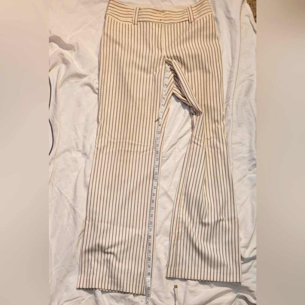 Express Design Studio Cream W/ TAN Stripe Wide Leg Pants Size 4